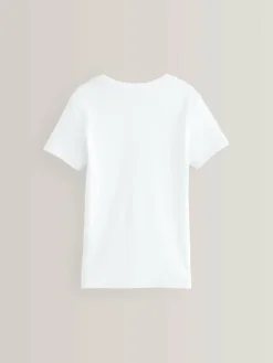 Online Next 100% Cotton Short Sleeve Vests 3 Pack (1.5-16yrs) White