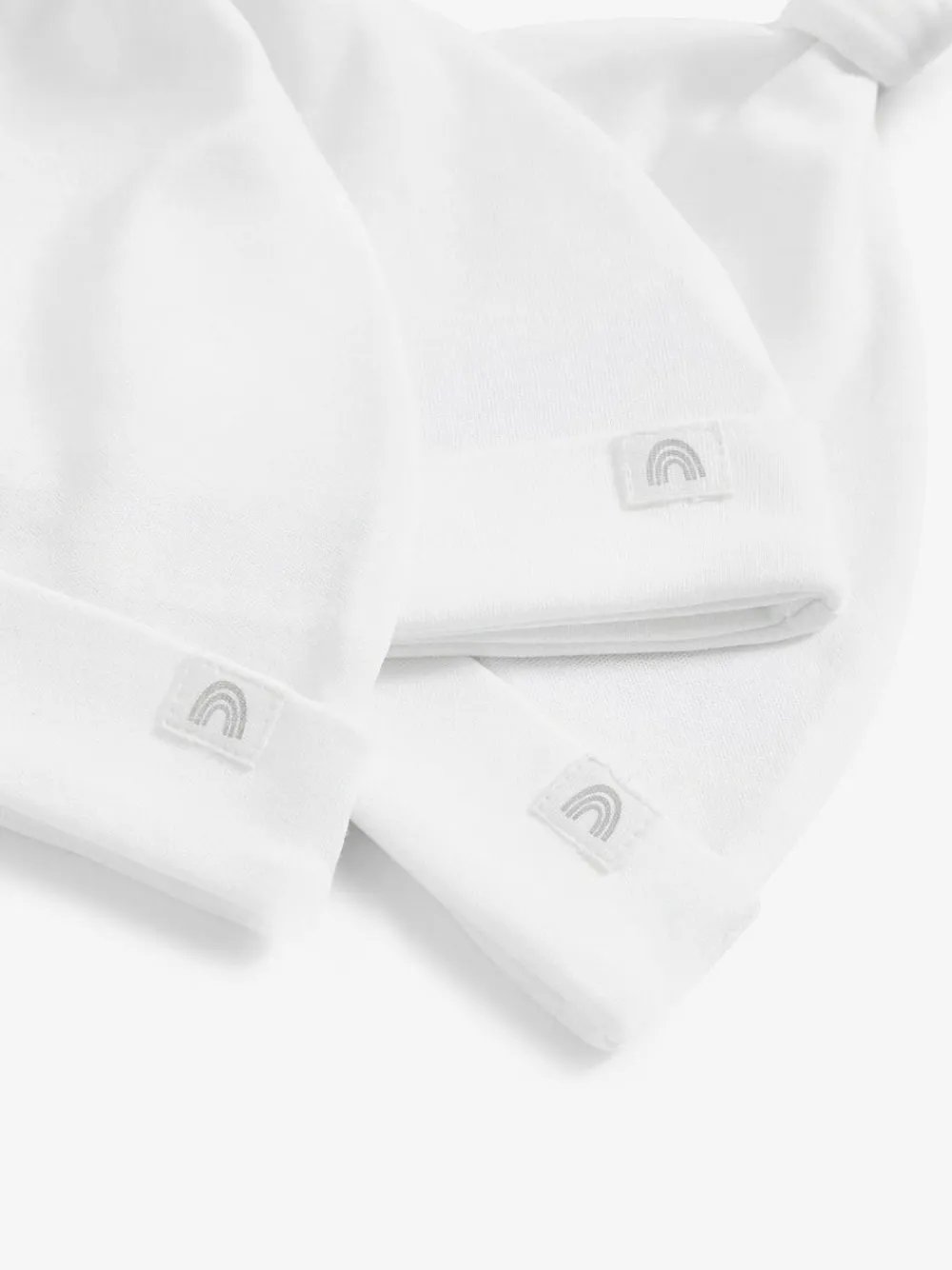 Next 100% Cotton Tie Top Baby Hats 3 Pack (0-12mths)^BOY Hats & Scratch Mitts|Unisex