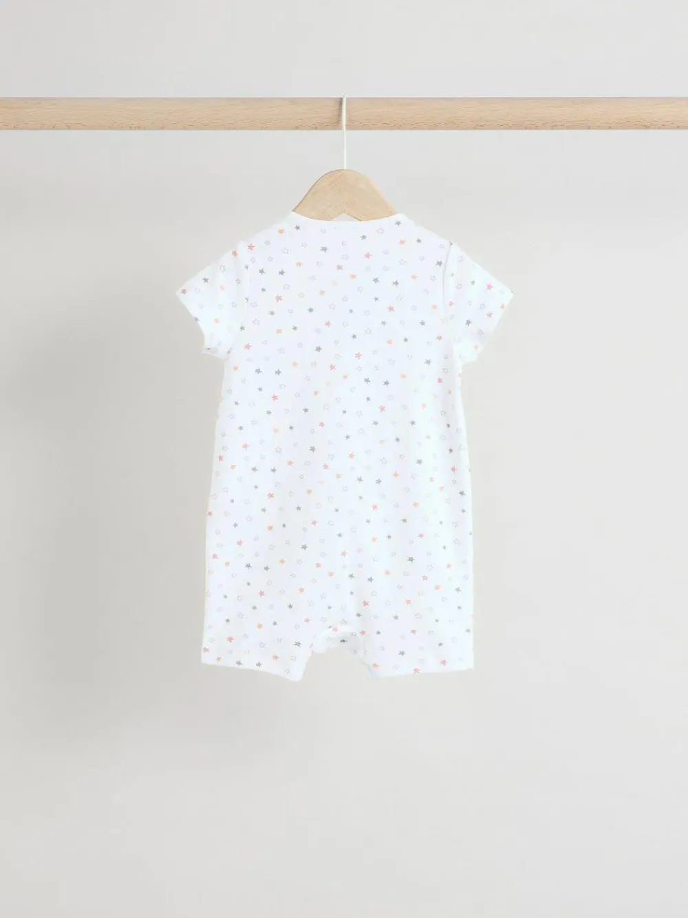 Next White 100% Cotton Two Way Zip Romper Sleepsuits 3 Pack (0mths-3yrs)^BOY Unisex|Nightwear