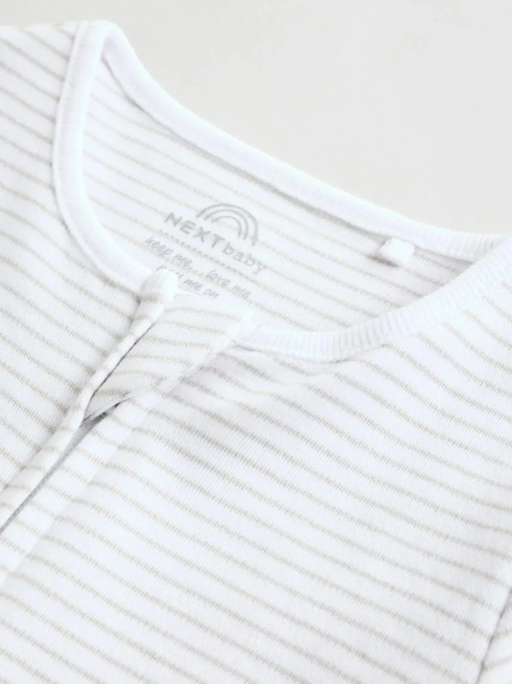 Next White 100% Cotton Two Way Zip Romper Sleepsuits 3 Pack (0mths-3yrs)^BOY Unisex|Nightwear