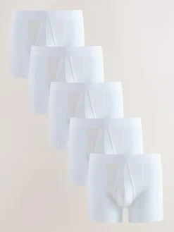 Next White 5 Pack A-Front Cotton Rich Boxers^ Underwear|Underwear