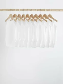 Online Next White 10 Pack Baby Strappy Bodysuits