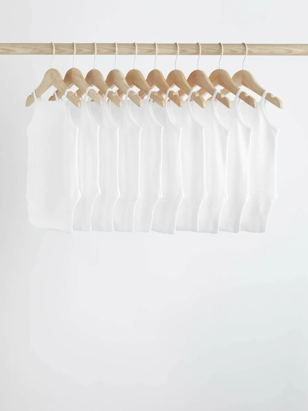 Online Next White 10 Pack Baby Strappy Bodysuits