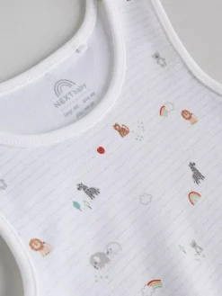 New Next White 5 Pack Baby Vest Bodysuits