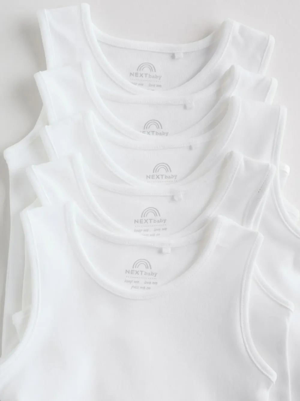 Next White 5 Pack Baby Vest Bodysuits^BOY Baby Boys|Baby Boys