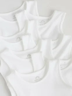 Best Next White 7 Pack Baby Vest Bodysuits