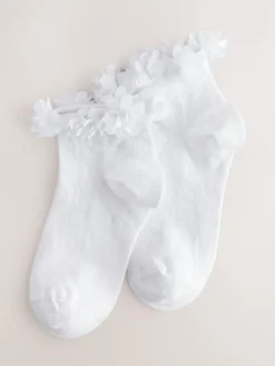 New Next 2 Pack Cotton Rich Bridesmaid Ankle Socks White