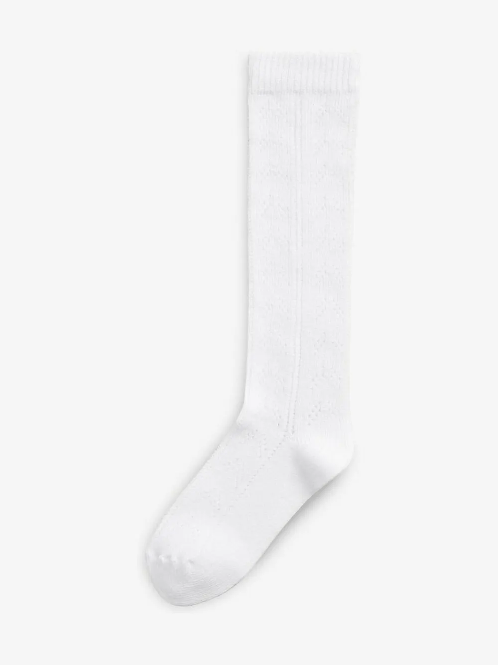 Clearance Next 3 Pack Cotton Rich Pointelle Knee High School Socks White