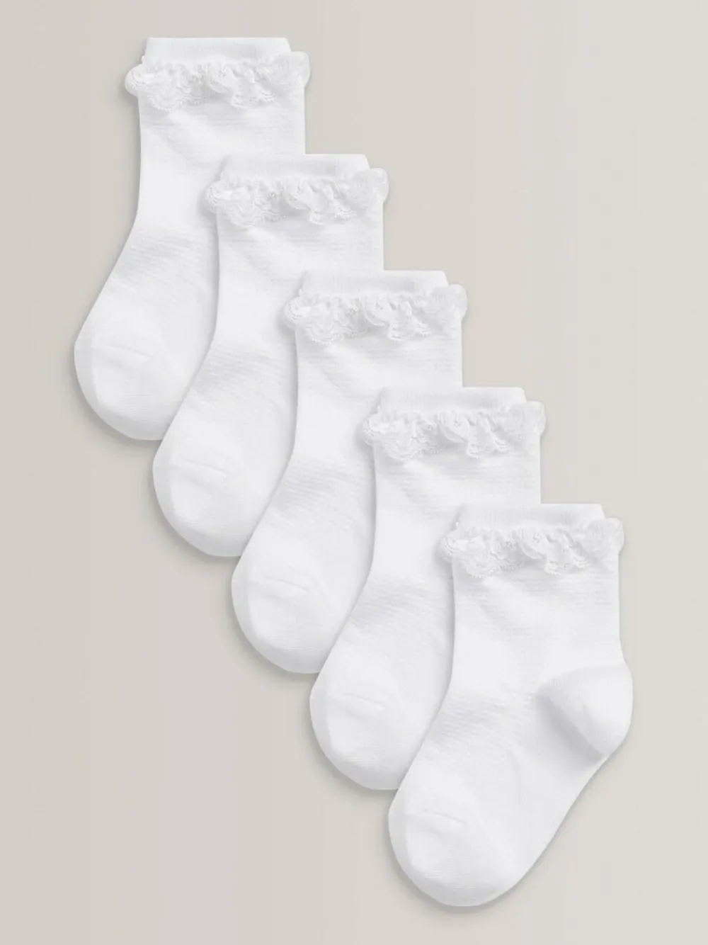 Next White 5 Pack Cotton Rich Ruffle Ankle Socks^ Socks & Tights|Socks & Tights