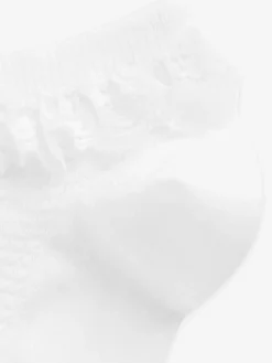 Next White 5 Pack Cotton Rich Ruffle Trainer Socks^ Socks & Tights|Socks & Tights