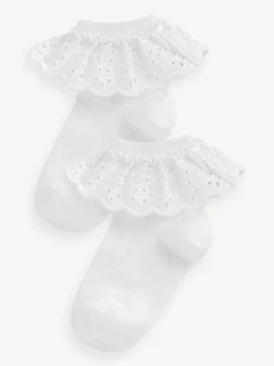 Next 2 Pack Cotton Rich Ruffle Ankle Socks^ Tights|Socks & Tights