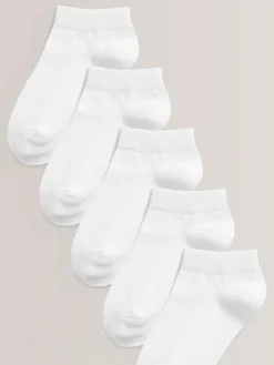 Outlet Next 5 Pack Cotton Rich Trainer Socks White