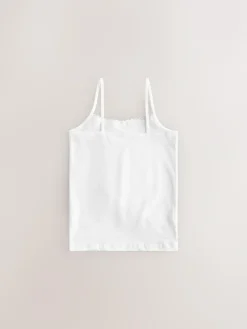 Next White 10 Pack Elastic Strappy Cami Vests (1.5-16yrs)^ Underwear|Vests