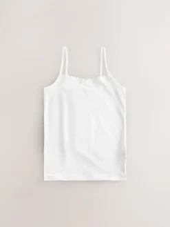 Next White 10 Pack Elastic Strappy Cami Vests (1.5-16yrs)^ Underwear|Vests