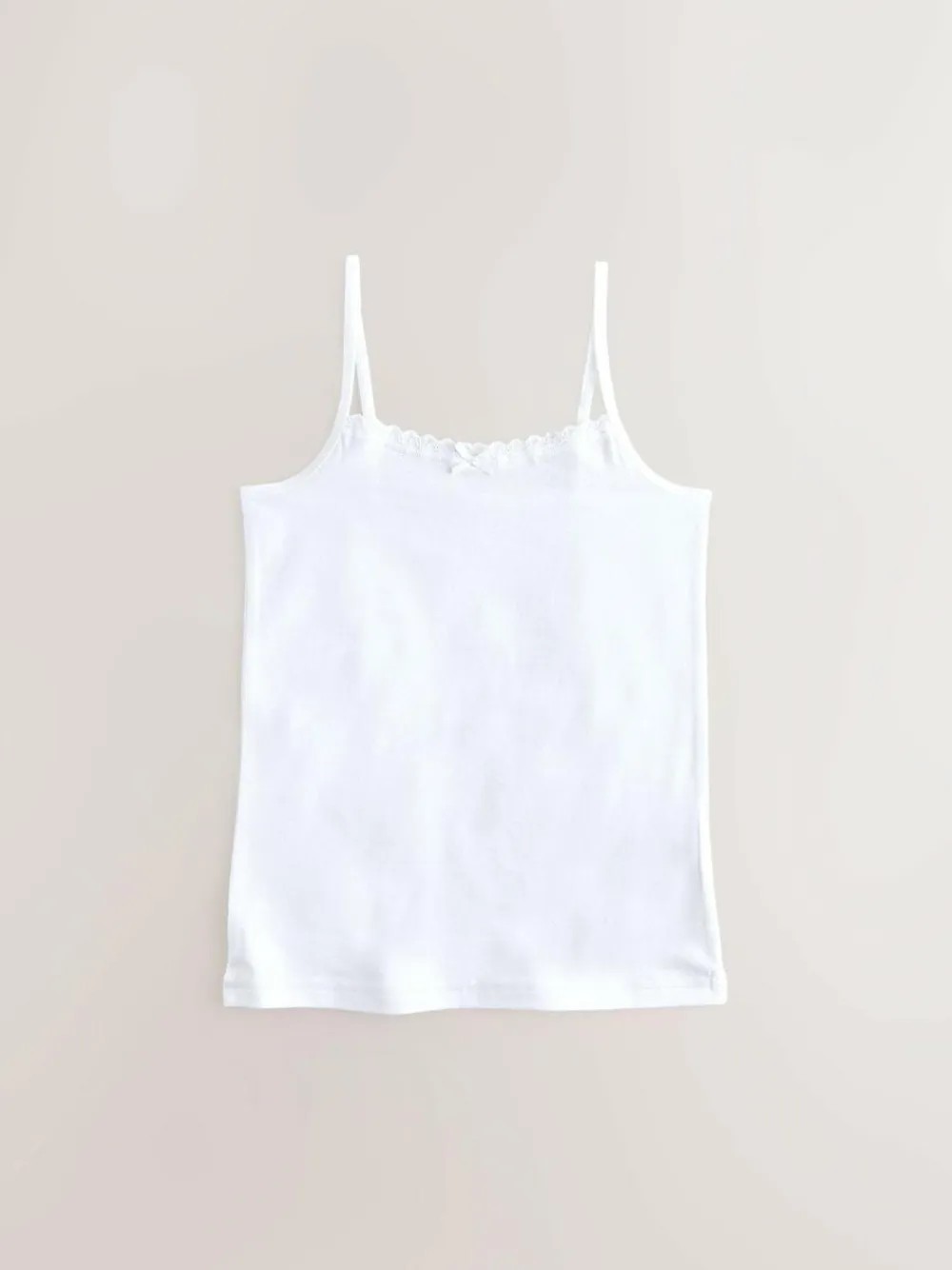 Next White 3 Pack Elastic Strappy Cami Vests (1.5-16yrs)^ Nightwear|Underwear