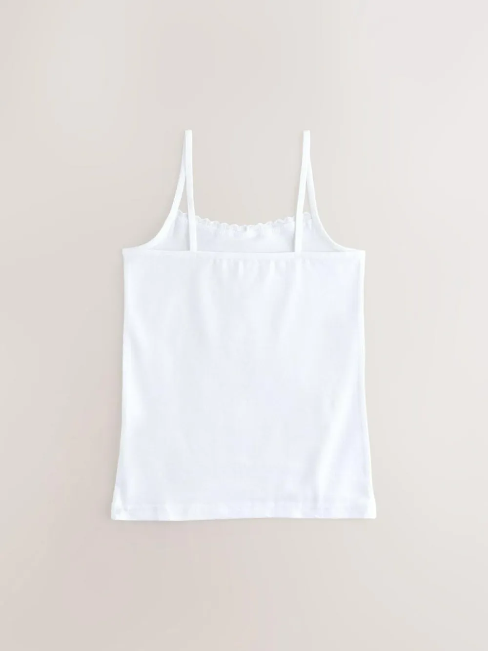 Next White 3 Pack Elastic Strappy Cami Vests (1.5-16yrs)^ Nightwear|Underwear
