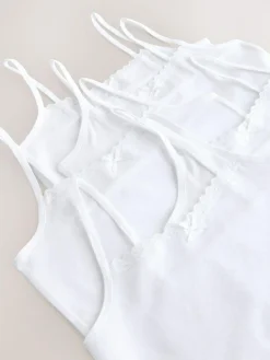 Next White 5 Pack Elastic Strappy Cami Vests (1.5-16yrs)^ Underwear|Nightwear