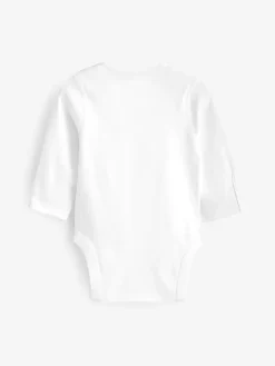 Next White 3 Pack Kind To Skin Long Sleeve Baby Bodysuits^BOY Unisex|Bodysuits & Vests