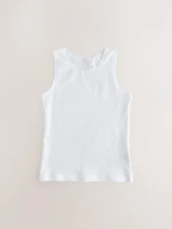 Sale Next White 5 Pack Lace Trim Vest (1.5-16yrs)