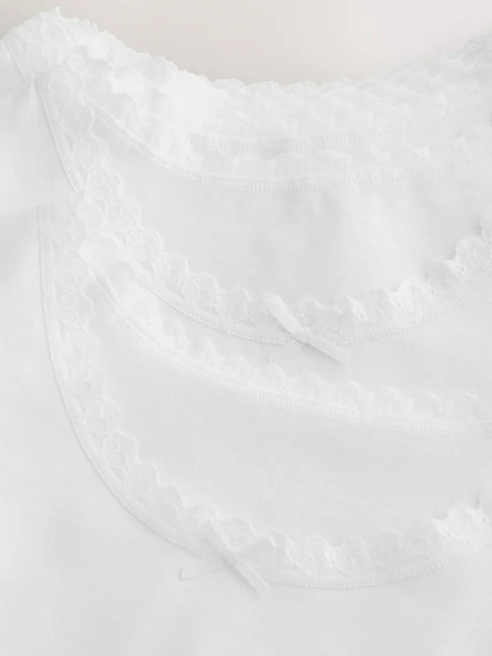 Next White 10 Pack Lace Trim Vest (1.5-16yrs)^ Tops|Multipacks