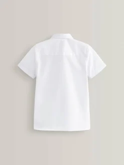 Next White 2 Pack Short Sleeve Stretch School Shirts (3-16yrs)^BOY Shirts