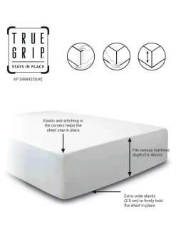 New Next 300 Thread Count Collection Luxe 100% Cotton Deep Fitted Sheet White