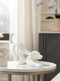 Outlet Next White Abstract Ribbon Dog Ornament