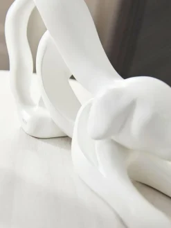 Outlet Next White Abstract Ribbon Dog Ornament