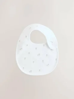 New Next White Animal Print Baby Bibs 5 Pack