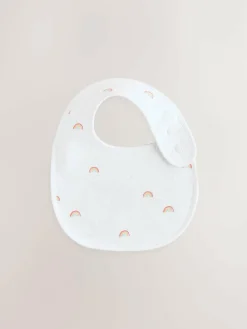 New Next White Animal Print Baby Bibs 5 Pack