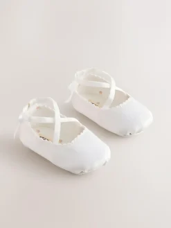 Sale Next White Baby Bow Occassion Shoes (0-24mths)