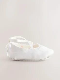 Sale Next White Baby Bow Occassion Shoes (0-24mths)