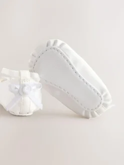 Sale Next White Baby Bow Occassion Shoes (0-24mths)
