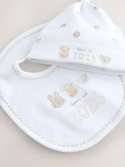 Clearance Next White Baby Sleepsuit and Hat Set (0-12mths)