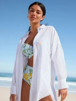 Discount Next White Beach Cover-Up Shirt