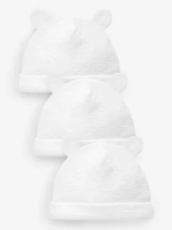 Sale Next Beanie Jersey Baby Hats 3 Pack (0-12mths) White
