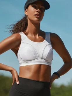Best Next B-G Active Sports High Impact Dry Tech Non Pad Bra White