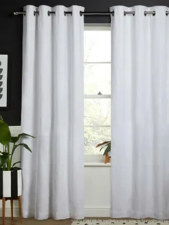Next White Blackout/Thermal Cotton Eyelet Curtains^ Curtains & Blinds