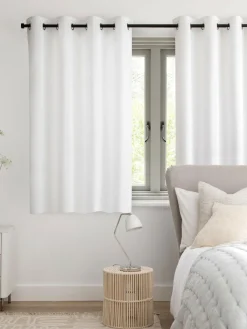 Next White Blackout/Thermal Cotton Eyelet Curtains^ Curtains & Blinds