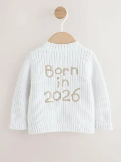 Next White Born In 2026 Baby Cardigan^BOY Unisex|Knitwear