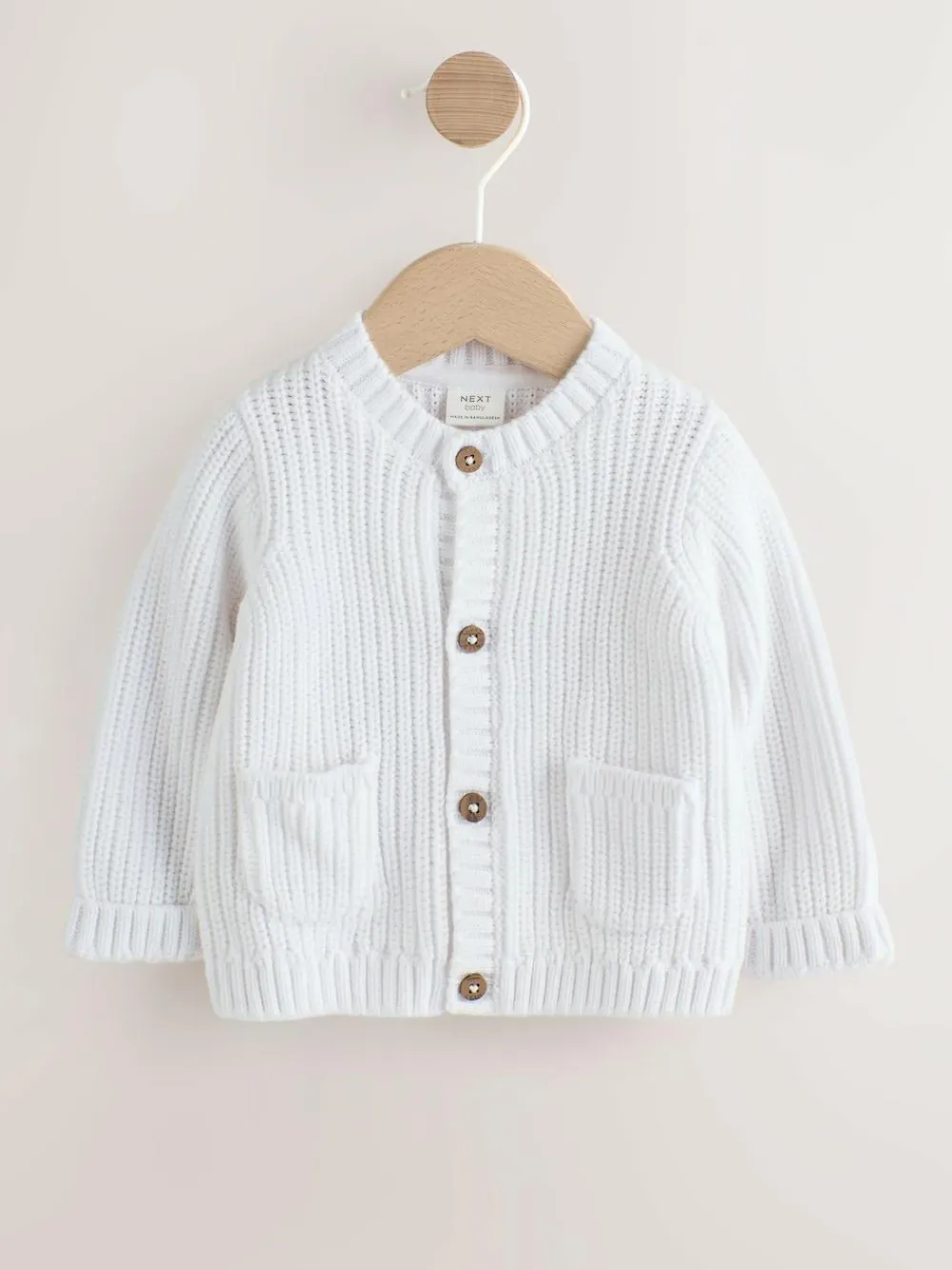 Next White Born In 2026 Baby Cardigan^BOY Unisex|Knitwear