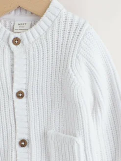 Next White Born In 2026 Baby Cardigan^BOY Unisex|Knitwear
