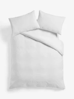 Outlet Next Bow Textured Print Duvet Cover and Pillowcase Set White
