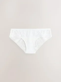 Clearance Next Brazilian Lace & Microfibre Knickers 2 Pack White