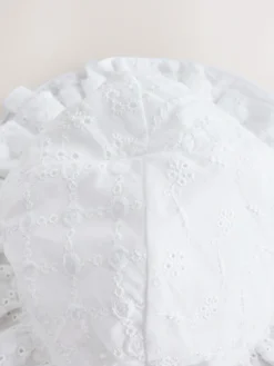 Next White Broderie Bucket Baby Hat (0mths-2yrs)^ Hats