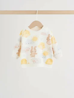 Hot Next White Bunny Character Print Easter Sweat and Leggings Baby Set (0mths-2yrs)