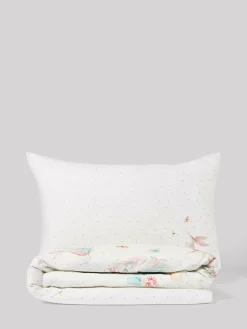 Best Next White Bunny Scene 100% Cotton Textured Printed Duvet Cover and Pillowcase Set