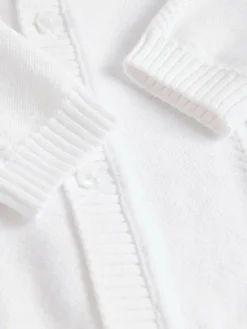 Next White Cable Knitted Baby Cardigan