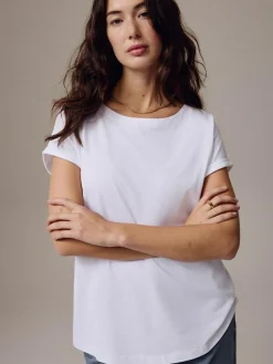 Next White Cap Sleeve T-Shirt^Women Nightwear
