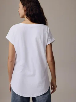 Next White Cap Sleeve T-Shirt^Women Nightwear